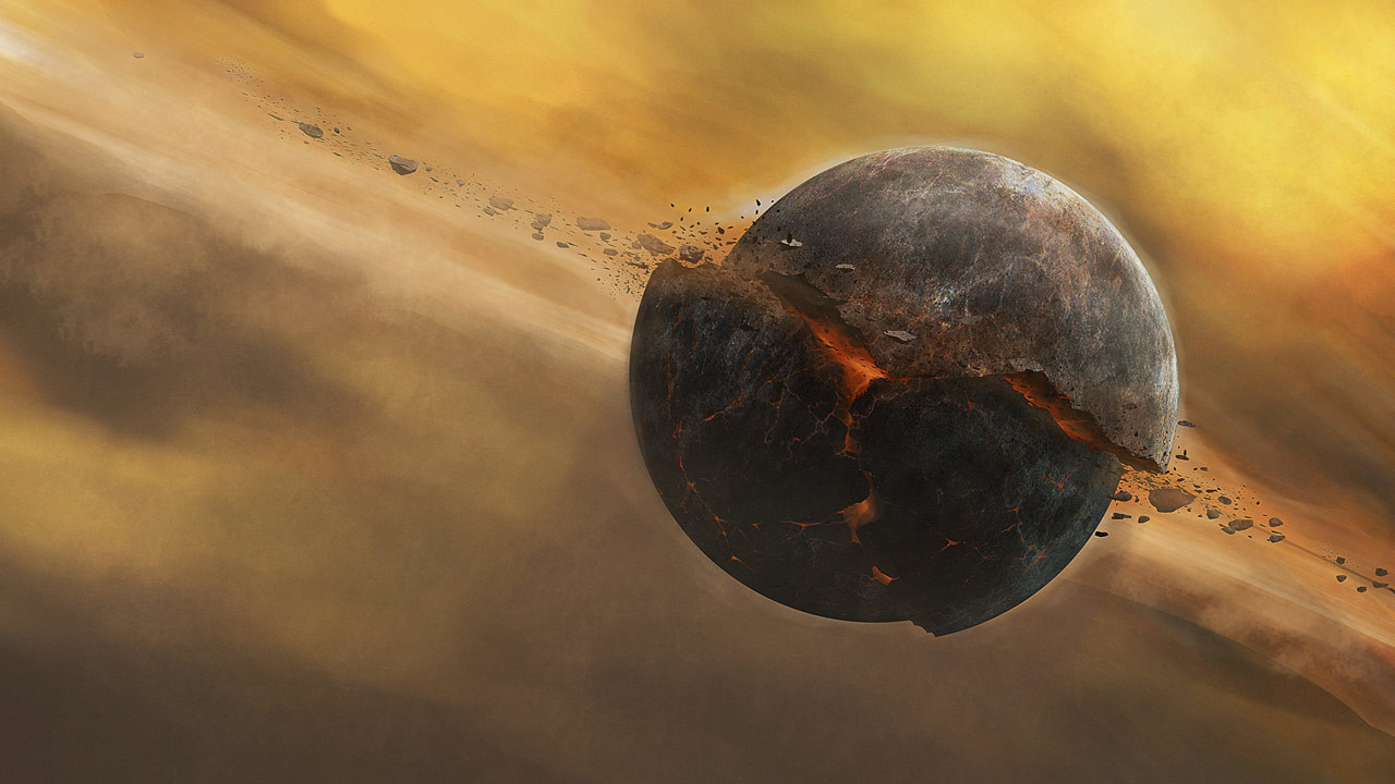 Planet breaking up, by David Edwards